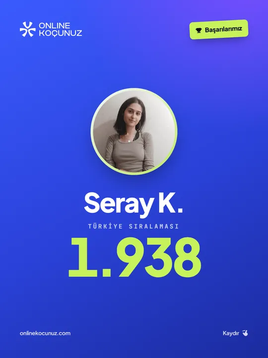 Seray K. – Türkiye sıralaması 1.938