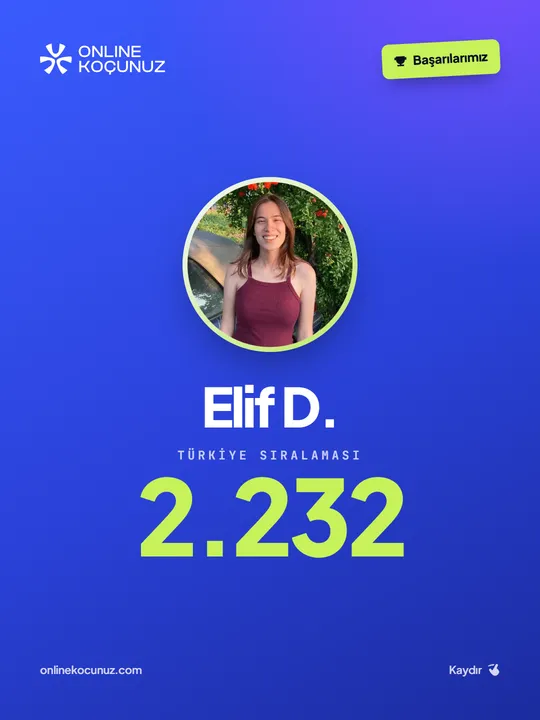 Elif D. – Türkiye sıralaması 2.232