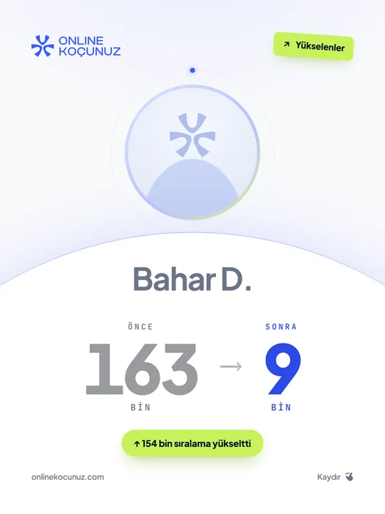 Bahar D. – Online Koçunuz ile sıralamasını yükseltti