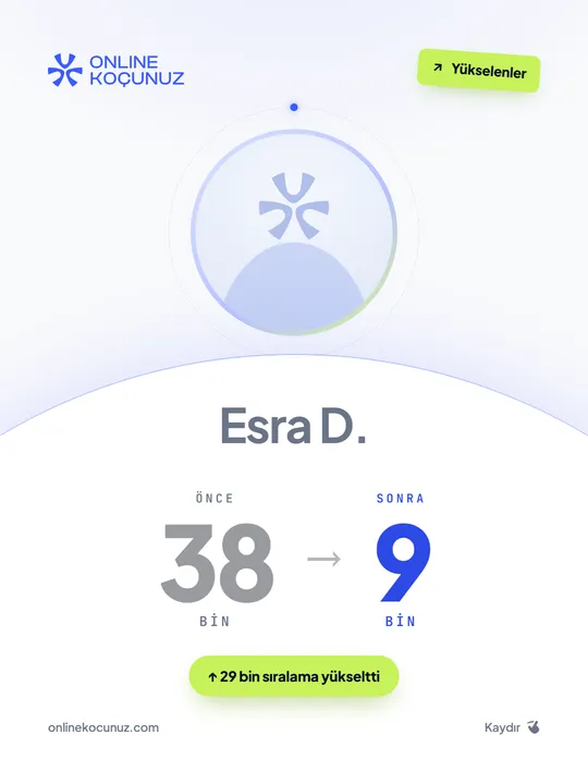 Esra D. – Online Koçunuz ile sıralamasını yükseltti